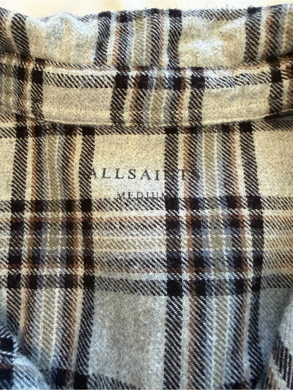 Allsaints Gaines Men’s Long Sleeve Flannel Size Medium - Picture 4 of 12